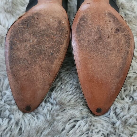 Joseph Larose 1960s Vintage Gold and Black Pump‎ Heels Size 7 - Picture 3 of 12